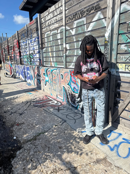 METRO STYLIST BLACK OVERSIZED UNISEX CROPPED TEES 1.0