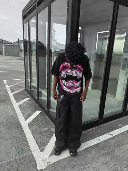 METRO STYLIST BLACK OVERSIZED UNISEX CROPPED TEES 1.0